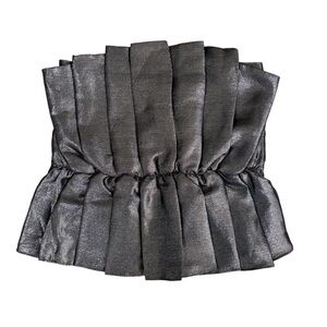 DO+BE Gold Copper Cooper Metallic Pleated Crop Top New With Tag Size Medium Shin